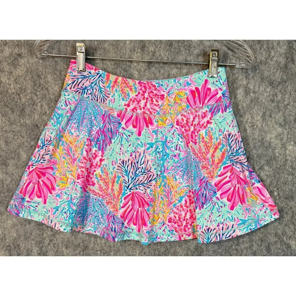 Lilly Pulitzer Luxletic Aila Skort UPF 50 Protection SPLASHDANCE Multicolor XXS